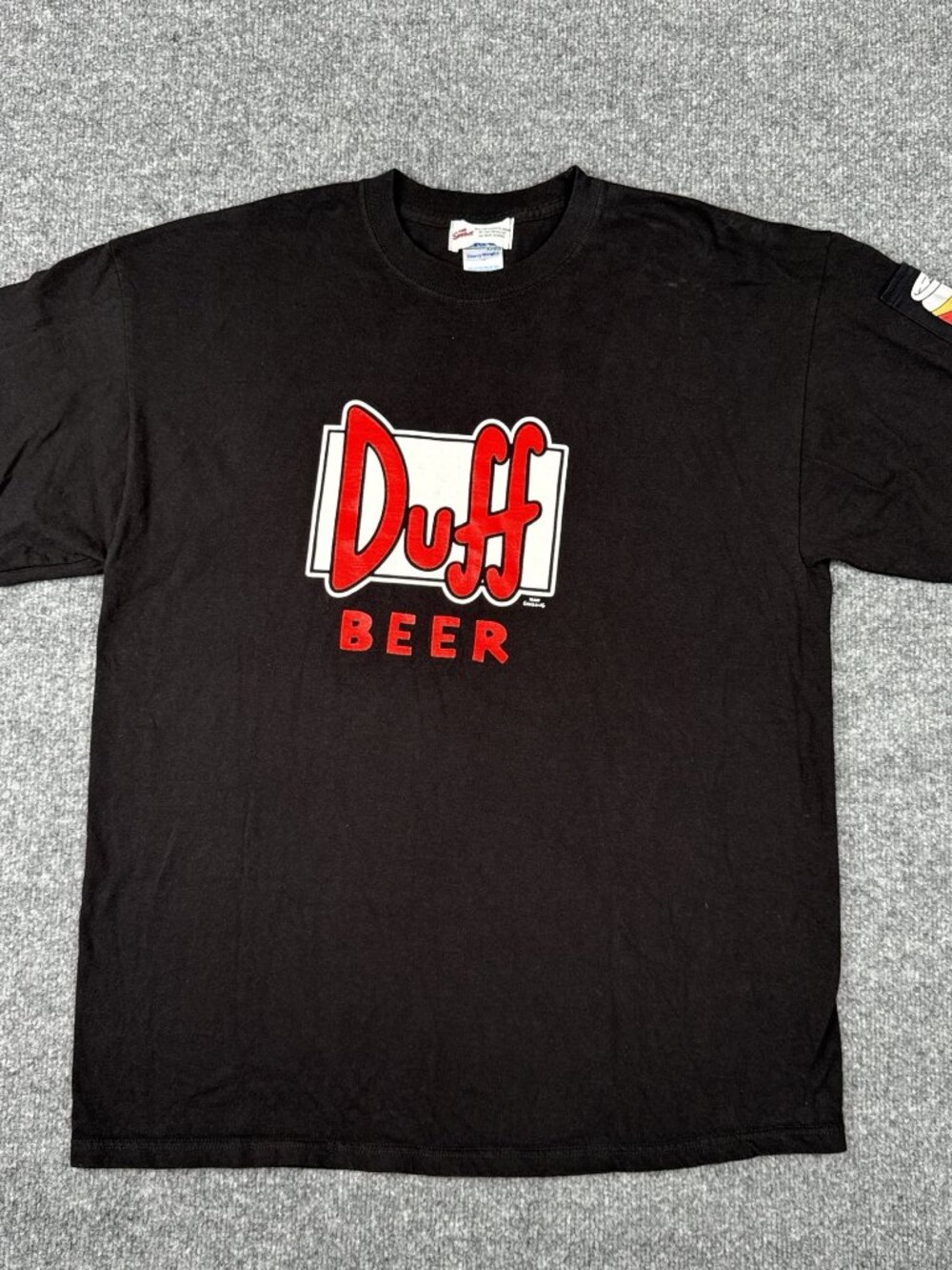 The Simpsons Duff Beer Graphic T-Shirt XL Black Vintage 2003